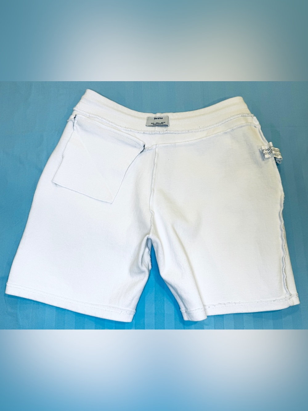 Bershka White Athletic Men’s Shorts with Black Accents Large Size L - Picture 9 of 10